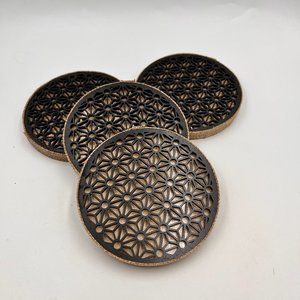 Set of 4 Lasered Engrave geometrical design Coasters.